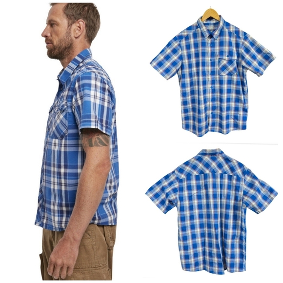 MOUNTAIN HARDWARE Canyon Short Sleeve Button Down Skater Shirt Medium - Picture 1 of 9